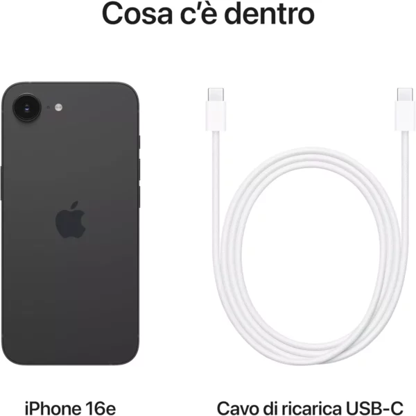 iPhone 16e 128 GB: progettato per Apple Intelligence, con chip A18, un’autonomia grandiosa, fotocamera Fusion da 48MP e display Super Retina XDR 6,1"; Nero - immagine 5