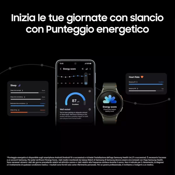 Samsung Galaxy Watch7 Smartwatch Galaxy AI Sleep Analysis, Dual Finger Close Control, Long Life Battery, GPS, BT, Aluminium Touch Bezel 40 mm Verde - immagine 2