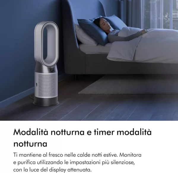 Dyson Purifier Hot+Cool Gen1 HP10 – Purificatore, termoventilatore e ventilatore senza pale, 27 m², filtro HEPA 360°, modalità automatica, cattura il 99,95% delle particelle, Bianco/Argento - immagine 5
