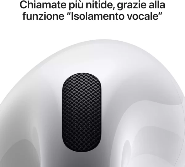 Apple AirPods 4 Auricolari wireless, Auricolari Bluetooth, Audio spaziale personalizzato, Resistenza al sudore e all’acqua, Custodia di ricarica USB-C, Chip H2, Fino a 24 ore di autonomia - immagine 5